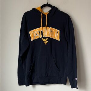 Champion West Virginia Mountaineers Navy Gold Hoodie, size Medium ©️